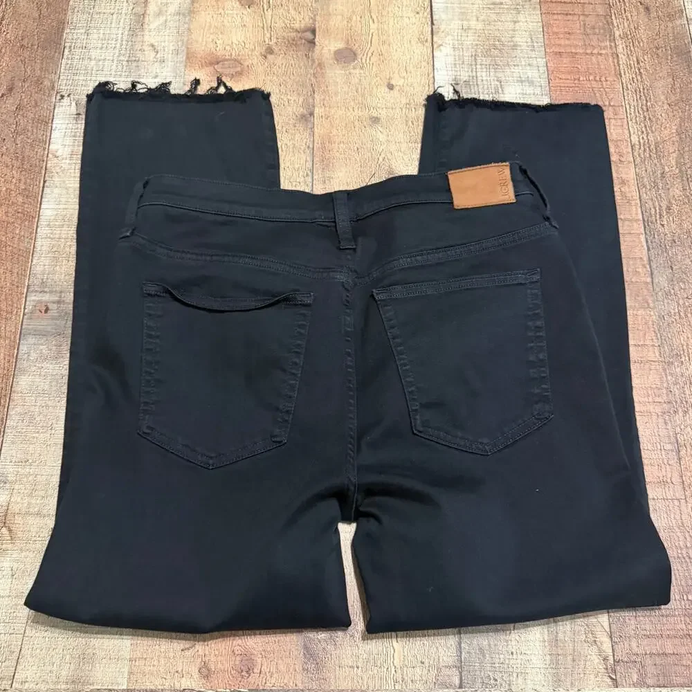 J. Crew Wmns Black Denim Billie Demi Boot Crop Jeans Sz 30 Stretch Closet Staple
